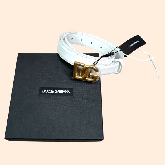 Dolce Gabbana White Logo Belt - Picture 1 of 7